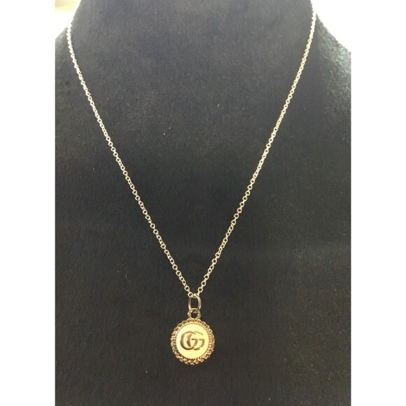 Fashion Double G Charm On 20” Silver Tone Dainty Necklace GUC - Picture 1 of 6